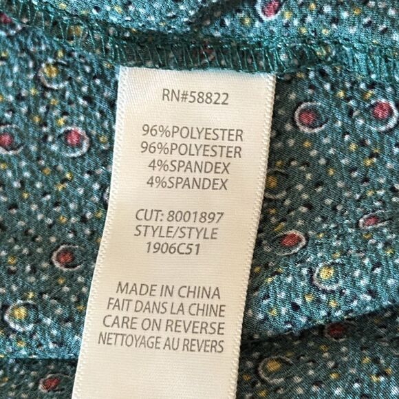 Max Studio Green Floral Print Tie-Neck Smocked Waist Maxi Dress Size M - Picture 10 of 10